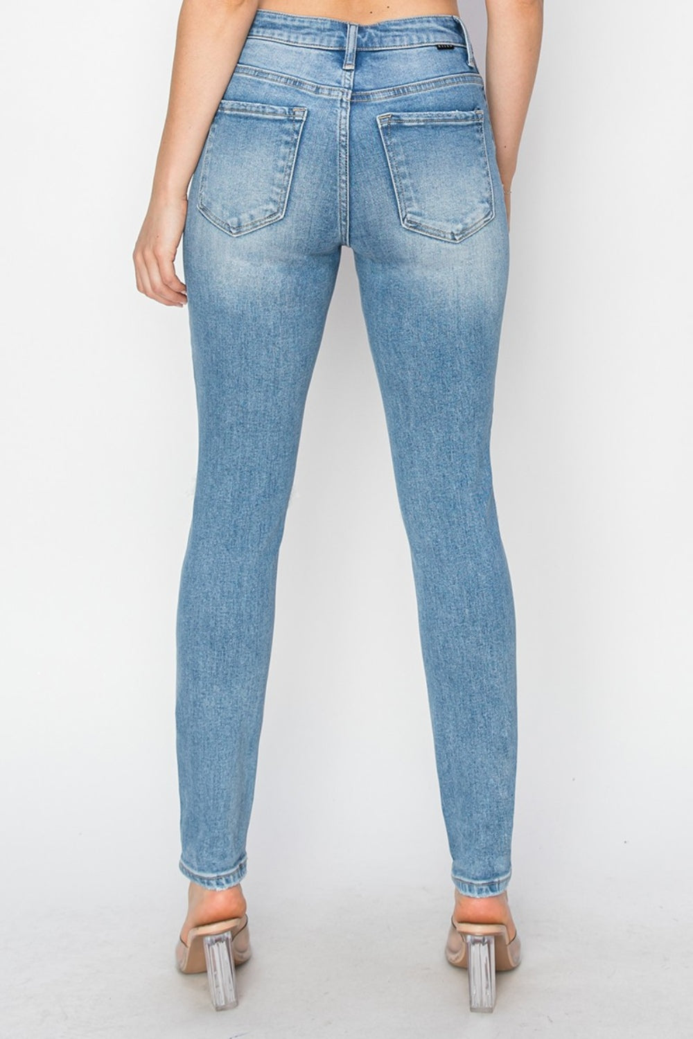 Risen Full Size High Rise Knee Distressed Skinny Jeans