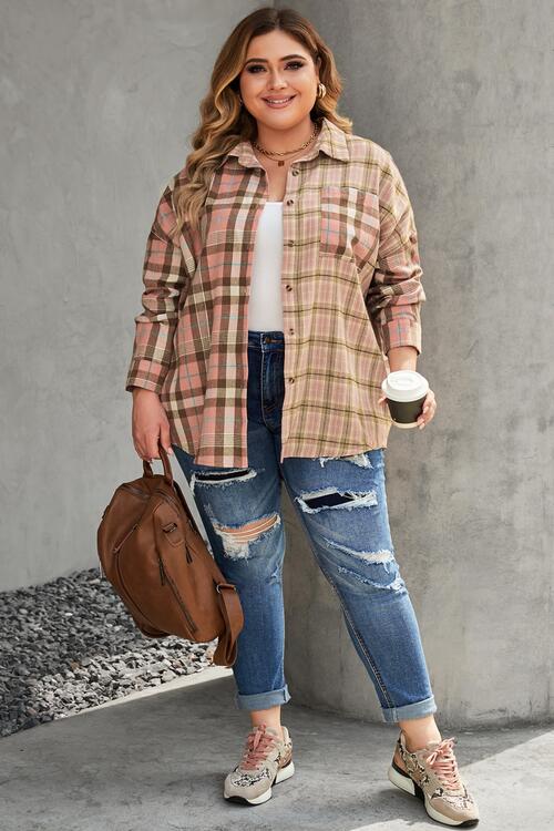 Plus Size Plaid Shacket